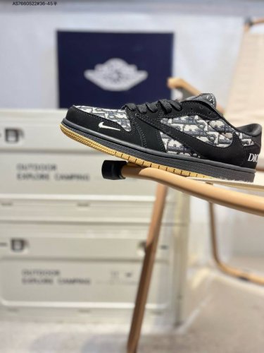 Company-Grade Top-Layer Leather Dior X Jordan Air Jordan 1 Low Aj1 Low-Top Serie