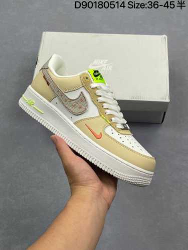Nike Air Force 1 Low Yellow Pink Low-Top Casual Sneakers. Official, Original-Gra