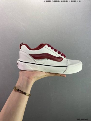 Vans Classics Knu Skool Scottish Plaid Stitching Thick Tongue Bread Shoes Vans C