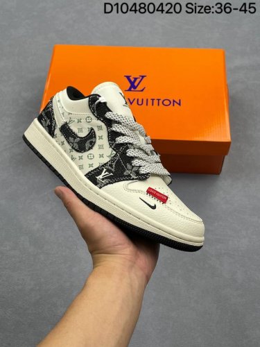 Nike Sb Dunk Low X Louis Vuitton Lv Joint-Black And White Dark Print Pure Origin
