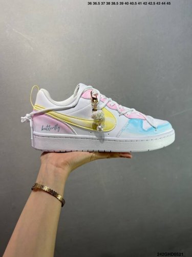 Corporate Nike Court Borough Rainbow Clouds Outing Season Low-Top Sneakers Rainb