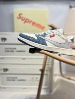 Company-Level Top Layer Leather Supreme X Jordan Air Jordan 1 Low Aj1 Low-Top Se