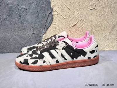 Adidas Originals Samba Og Shoes Classic Sneakers, White Shoes, Cow Pattern T-Toe