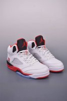 jordan Air Jordan 5 Fire Re D Black Tongue Replica White And Red Pure Origina