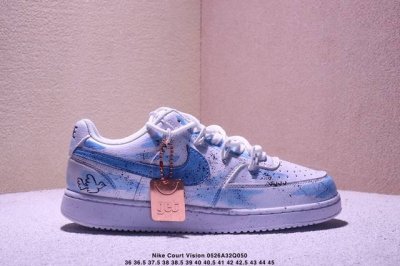 Corporate Nike Court Vision 1 Low Phantom Cross Hand-Painted Graffiti Customized