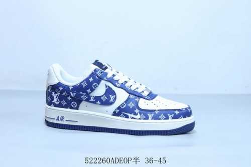 Nike Air Force 1 Af1 Nike Low-Top Air Force One Casual Sneakers Lv Blue And Whit