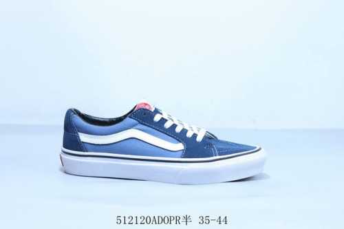 vans Vans Official White And Blue Side Stripes Toe Half Crescent Men's Shoes