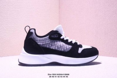 Genuine Dior B30 Mesh Fabric Thick-Soled Lace-Up Casual Low-Top Sports Shoes For
