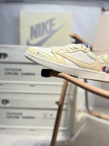 Company-Level First Layer Leather Champion X Jordan Air Jordan 1 Low Aj1 Low-Top