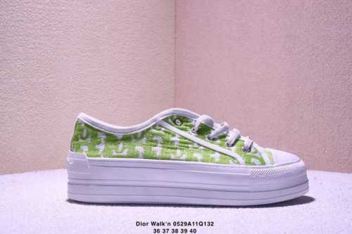 Genuine Dior Walk N Series Presbyopia Embroidered Thick-Soled Canvas Shoes Casua