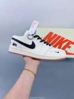 Nike Jordan Air Jordan 1 Stussy Collaboration Black Swoosh Raw Rubber High-End C