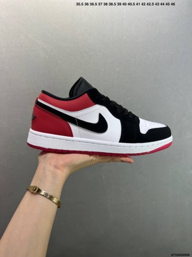 Company-Grade Air Jordan 1 Retro Low White Black Gym Red Black And Red Official