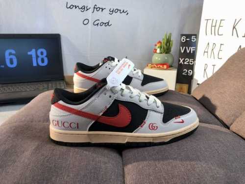 High-End Custom Nike Sb Dunk Low Gucci Collaboration --- Gray, Black, Red High-E