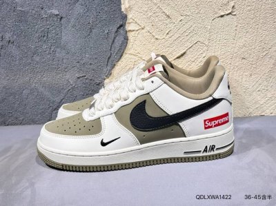 Company-Grade Full-Grain Leather Supreme X Jordan Air Jordan 1 Low Aj1 Low-Top B