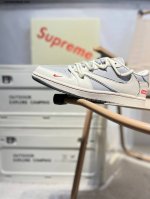Corporate-Grade Top Layer Leather Supreme X Jordan Air Jordan 1 Low Aj1 Low-Top