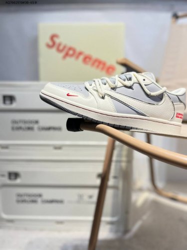 Corporate-Grade Top Layer Leather Supreme X Jordan Air Jordan 1 Low Aj1 Low-Top