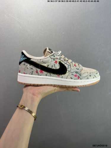 air Jordan 1 Low Floral Aj1 Jordan 1 Low-Top Casual Sneakers Synchronized Wit