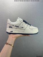 Company-Grade Nike Air Force 1 '07 Low Stussy Collaboration, Gray Three Stripes