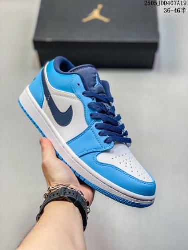 Real Label With Half Size Air Jordan 1 Low Gs Low-Top Ice Cream Meng Jia Zhou Yu