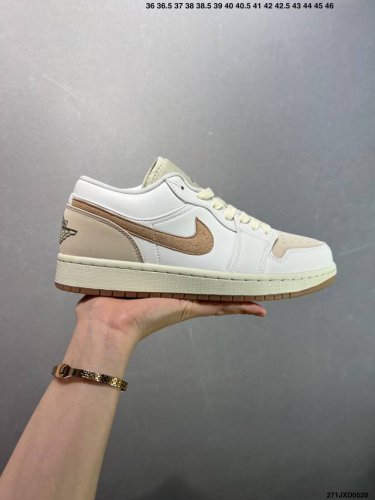 Corporate-Level Air Jordan Aj1 Low Low-Top White And Brown Ib8855-121 Brand New