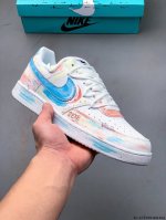Company-Grade! Nike Court Vision 1 Mirror's Shadow Hand-Painted Graffiti Custom