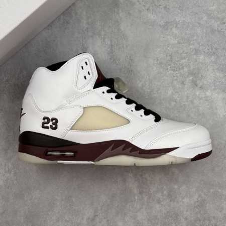Local Core Private A Ma Maniere X Air Jordan 5 Retro High Top White Wine Red Aj5 - Click Image to Close