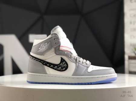 Nike Dior X Air Jordan 1 High White Grey High Top Original Shoe Original Last Ca - Click Image to Close