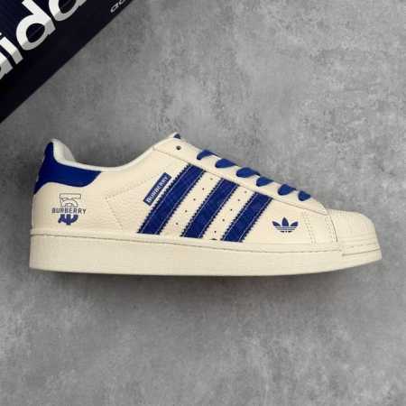 Local Core Private Adidas Originals Superstar X Burberry White Blue Low-Top Vers - Click Image to Close