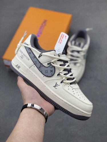 Limited Sale Overseas! Corporate-Level Nike Air Force 7 Low "Lv Joint Gray Hook