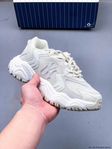 Company Level! Mlb Chunky Liner Thick-Soled Casual Running Shoes Ny Printed Brea