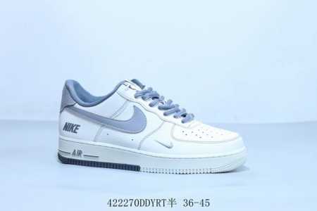 Nike Air Force 1 Af1 Nike Low-Top Air Force One Casual Sneakers Gray And White I - Click Image to Close