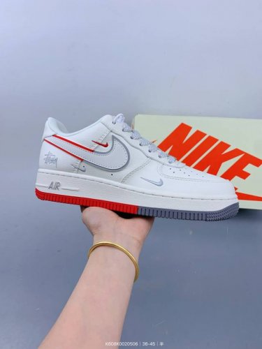 Company-Grade Nike Air Force 1 '07 Low Stussy Collaboration Off-White And Gray-R