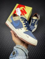 B High-End Customized Nike Sb Dunk Low Stussy Joint------Beige Denim Blue Hook C