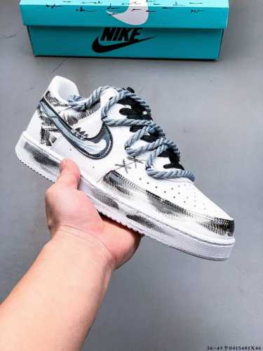 Company Level! Nike Court Vision 1 "Mirror Phantom" Hand-Painted Graffiti Custom