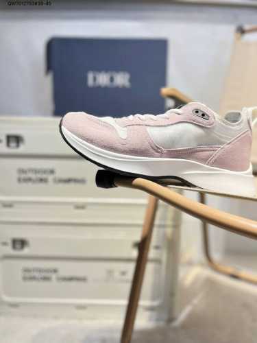 dior Dior Mesh Fabric Retro Thick-Soled Lace-Up Casual Mid-Top Sneakers For M