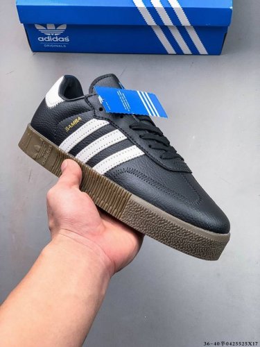 True Half Size! Adidas Samba Rose Trefoil Retro Thick Bottom Heightening Casual