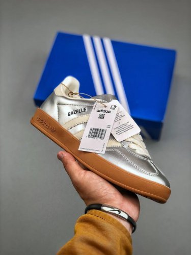 Adidas Originals Gazelle Indoor Metal Silver Trefoil Retro Casual Sports Skate S