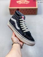 Vans Classic High-Top Casual Shoes, Black With White Stripes, Wear-Resistant Rub