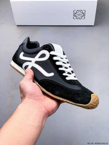 Jitu Loewe Ballet Runner 2.0 Calf Leather Round-Toe Lace-Up Low-Top Casual Shoes