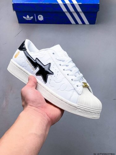 Company-Level! Adidas Superstar X A Bathing Ape Shell-Toe Unisex Casual Skate Sh
