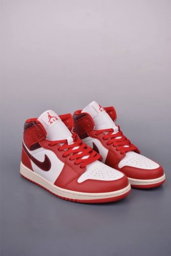 Air Jordan 1 Mid Red Burst Tmall Foreign Trade Customer Orders On The Market Wit