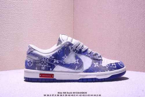 Nike Sb Dunk Low Lv Collaboration Blue Denim Anniversary Premium Custom Low-Top
