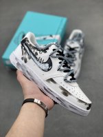 Nike Court Vision 1 Low "Dark Knight " Hand-Painted Graffiti Custom Sneakers The