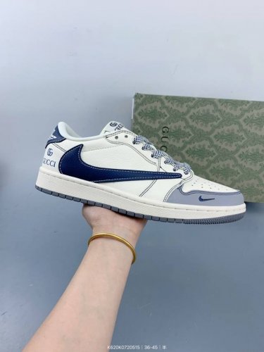 Company-Grade Nike Air Jordan 1 X Travis Scott Aj1 Reverse Swoosh Diy Custom Nik