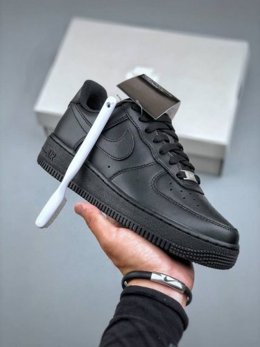 hy Version Nike Air Force 1 Low Pure Black Full Size Delivery Can Be Received