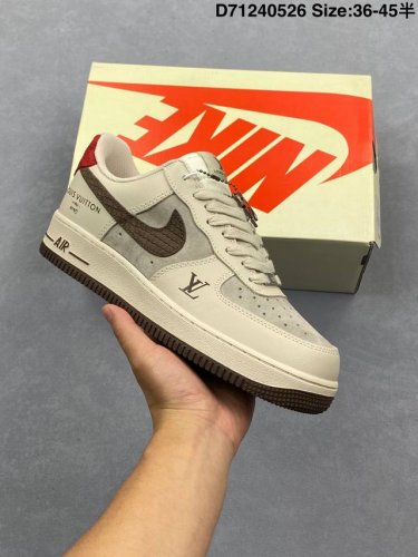 Customized Version Nike Air Force 1'07 Low Lv Joint Beige Red Tail Air Force One