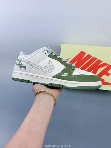 nike Sb Dunk Low Stussy Joint Military Green English Hook Anniversary High-En