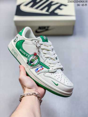 High-End Custom Travis Scott X Jordan 1 Low Nba Boston Celtics Joint-Bos City Li