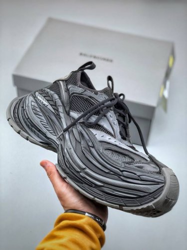 Balenciaga Platform Thick-Soled Lace-Up Dad Shoes 17Th Generation Black And Gray