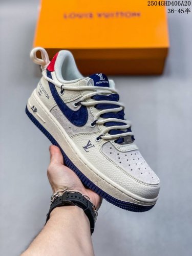 Limited Sale Overseas! Corporate-Level Nike Air Force 7 Low "Lv Joint Blue Hook